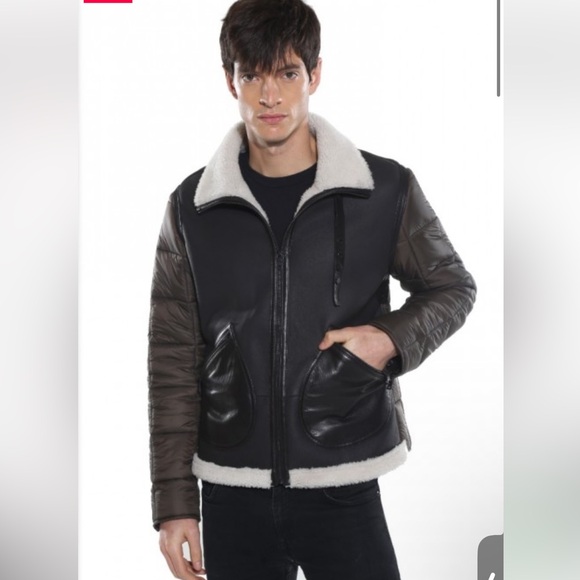 Emiliano Zapata Shearling & Leather Puffer Jacket Size 56 - Picture 1 of 15